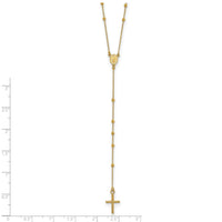 14k Polished Rosary 24 inch Necklace-SF2512-24