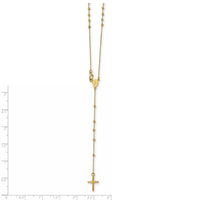 14k Polished Beaded Rosary 16.5 inch Necklace-SF2514-16.5