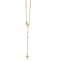 14k Polished Beaded Rosary 16.5 inch Necklace-SF2514-16.5
