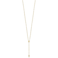14k Polished 2mm Beaded Rosary Necklace-SF2515-19.5