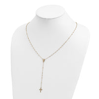 14k Polished 2mm Beaded Rosary Necklace-SF2515-19.5
