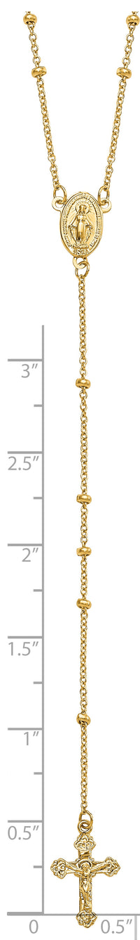 14k Polished 2mm Beaded Rosary Necklace-SF2515-19.5