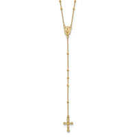 14k Polished 2mm Beaded Rosary Necklace-SF2515-19.5