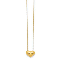14k Polished Puffed Heart 18 inch Necklace-SF2527-18