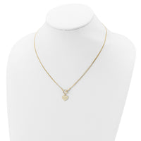 14k Polished 3-Strand D/C Heart Toggle Necklace-SF2534-18