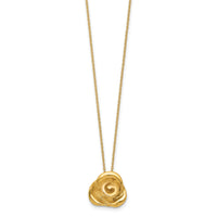 14k Polished Puffed Rose 18in Necklace-SF2535-18