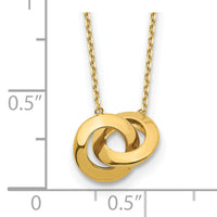 14k Polished Fancy Interlocking Circle 16 inch with 1 inch ext. Necklace-SF2548-16