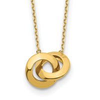 14k Polished Fancy Interlocking Circle 16 inch with 1 inch ext. Necklace-SF2548-16