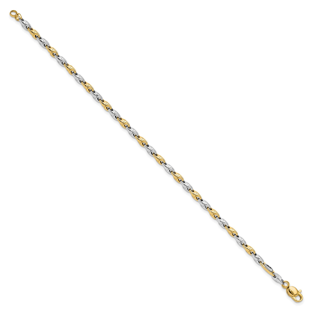 14K Two-tone Polished Fancy Link Bracelet-SF2598-7.5