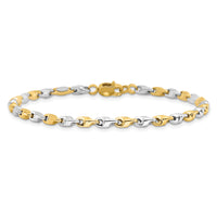 14K Two-tone Polished Fancy Link Bracelet-SF2598-7.5