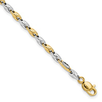 14K Two-tone Polished Fancy Link Bracelet-SF2598-7.5