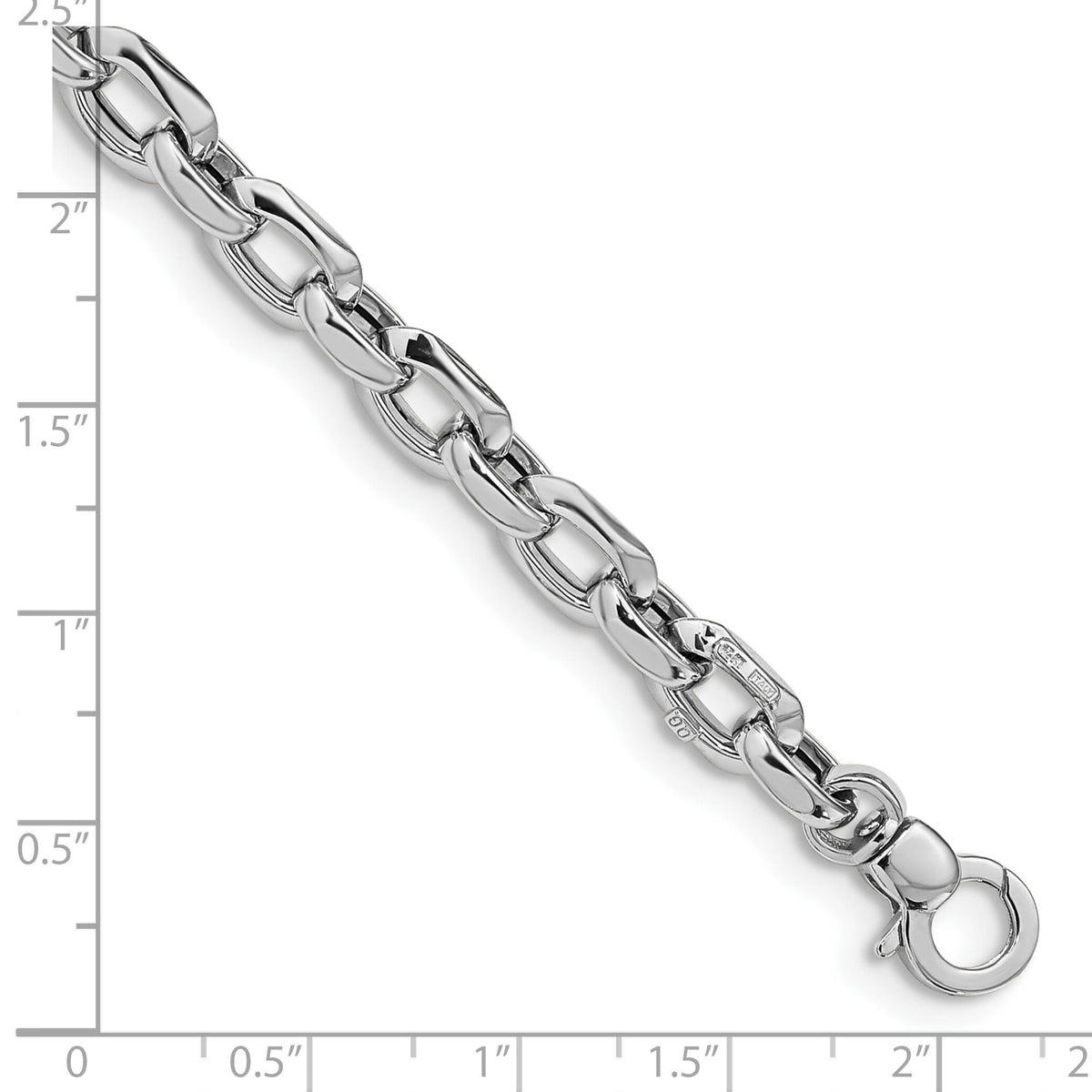 14K White Polished Fancy Link Bracelet-SF2599-7.5