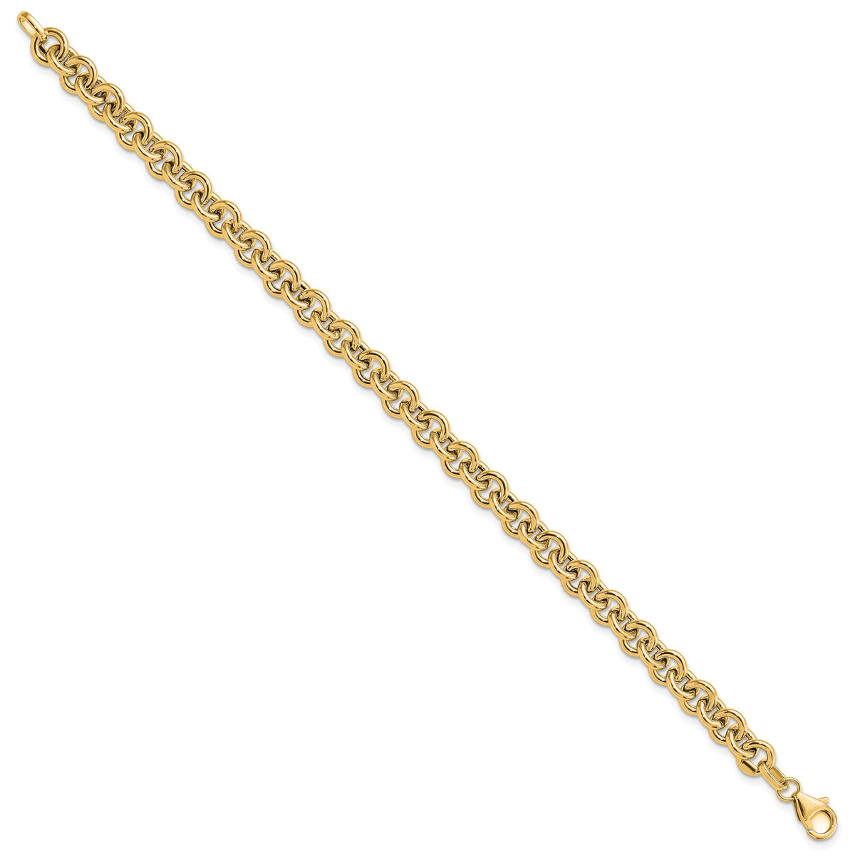 14k Polished Fancy 6.5mm Rolo Link Bracelet-SF2600-7.75