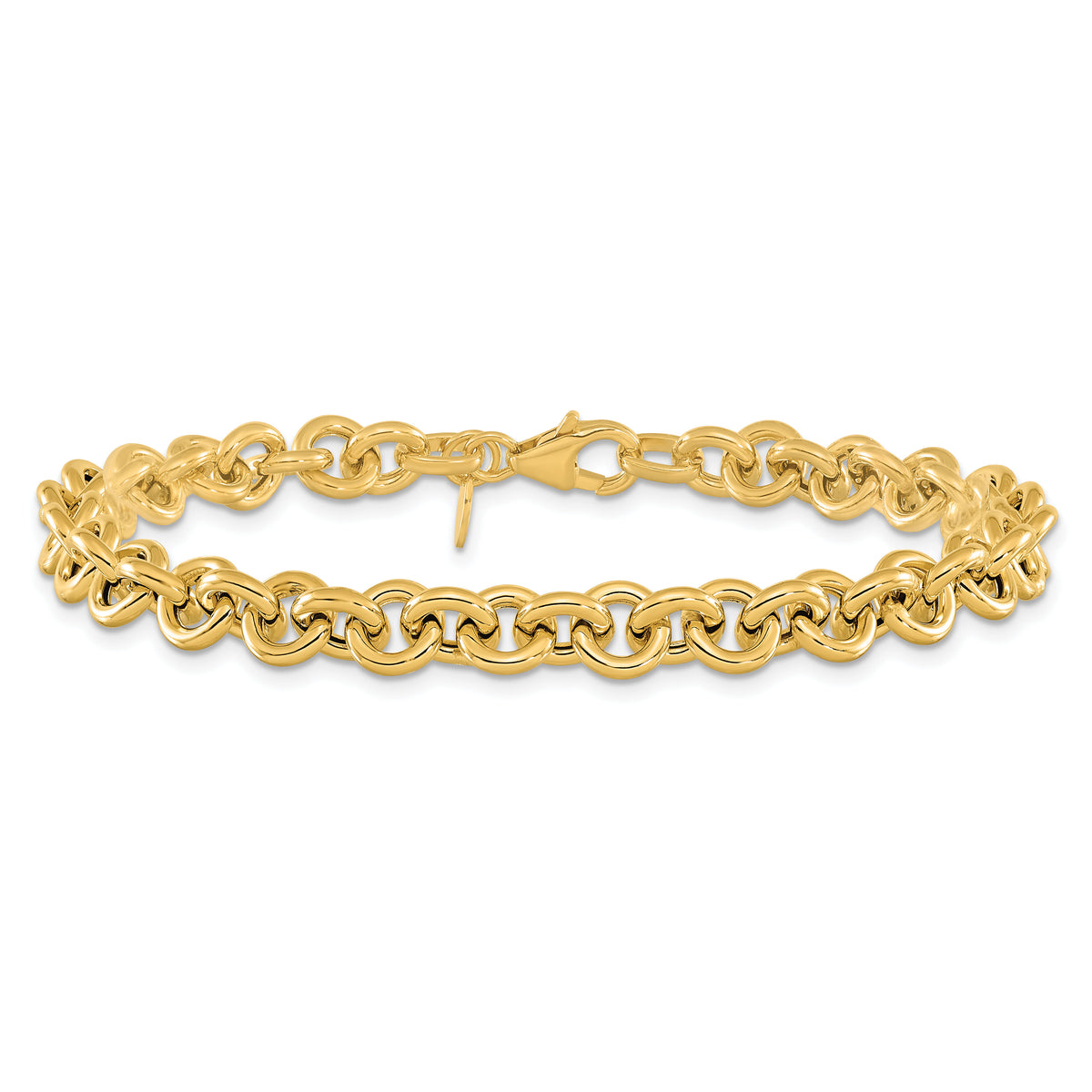 14k Polished Fancy 6.5mm Rolo Link Bracelet-SF2600-7.75