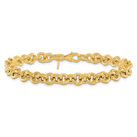 14k Polished Fancy 6.5mm Rolo Link Bracelet-SF2600-7.75