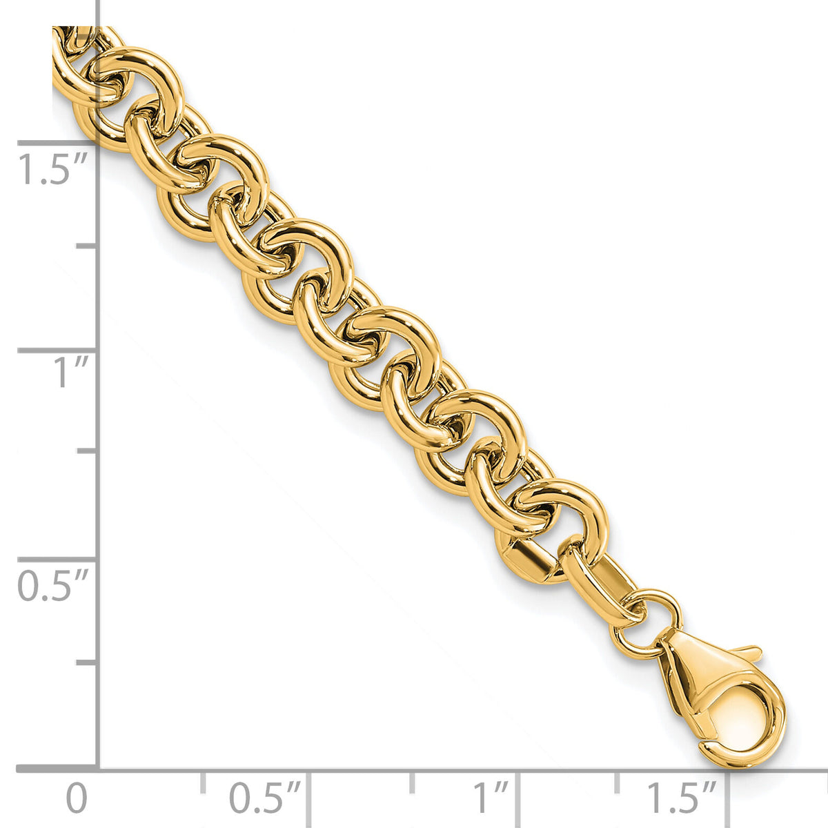 14k Polished Fancy 6.5mm Rolo Link Bracelet-SF2600-7.75