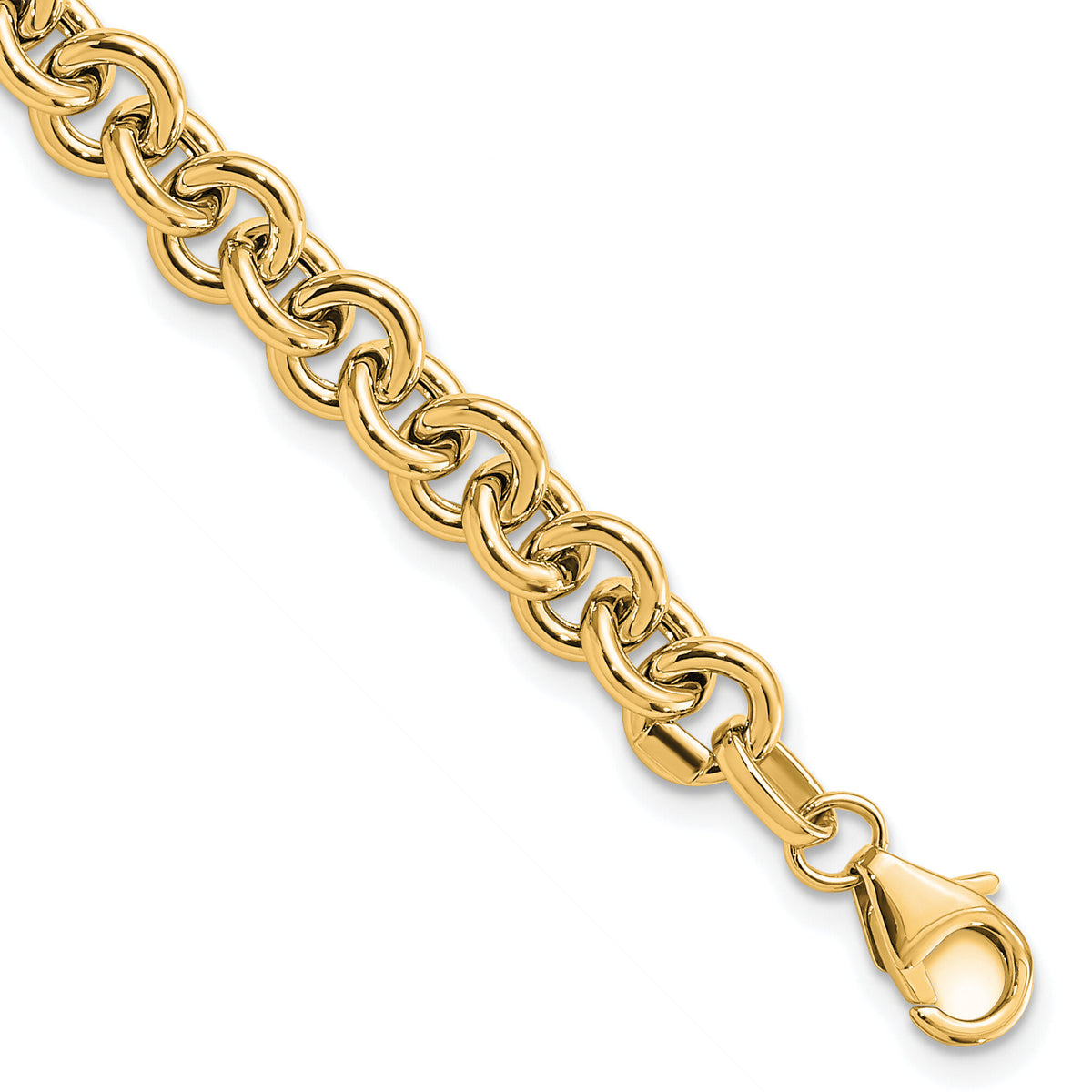 14k Polished Fancy 6.5mm Rolo Link Bracelet-SF2600-7.75