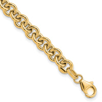 14k Polished Fancy 6.5mm Rolo Link Bracelet-SF2600-7.75