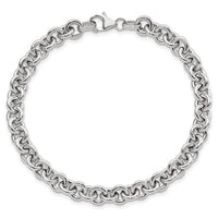 14k White Polished Fancy 6.5mm Rolo Link Bracelet-SF2601-7.75