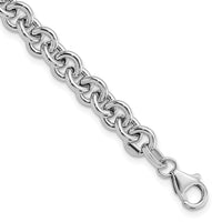 14k White Polished Fancy 6.5mm Rolo Link Bracelet-SF2601-7.75