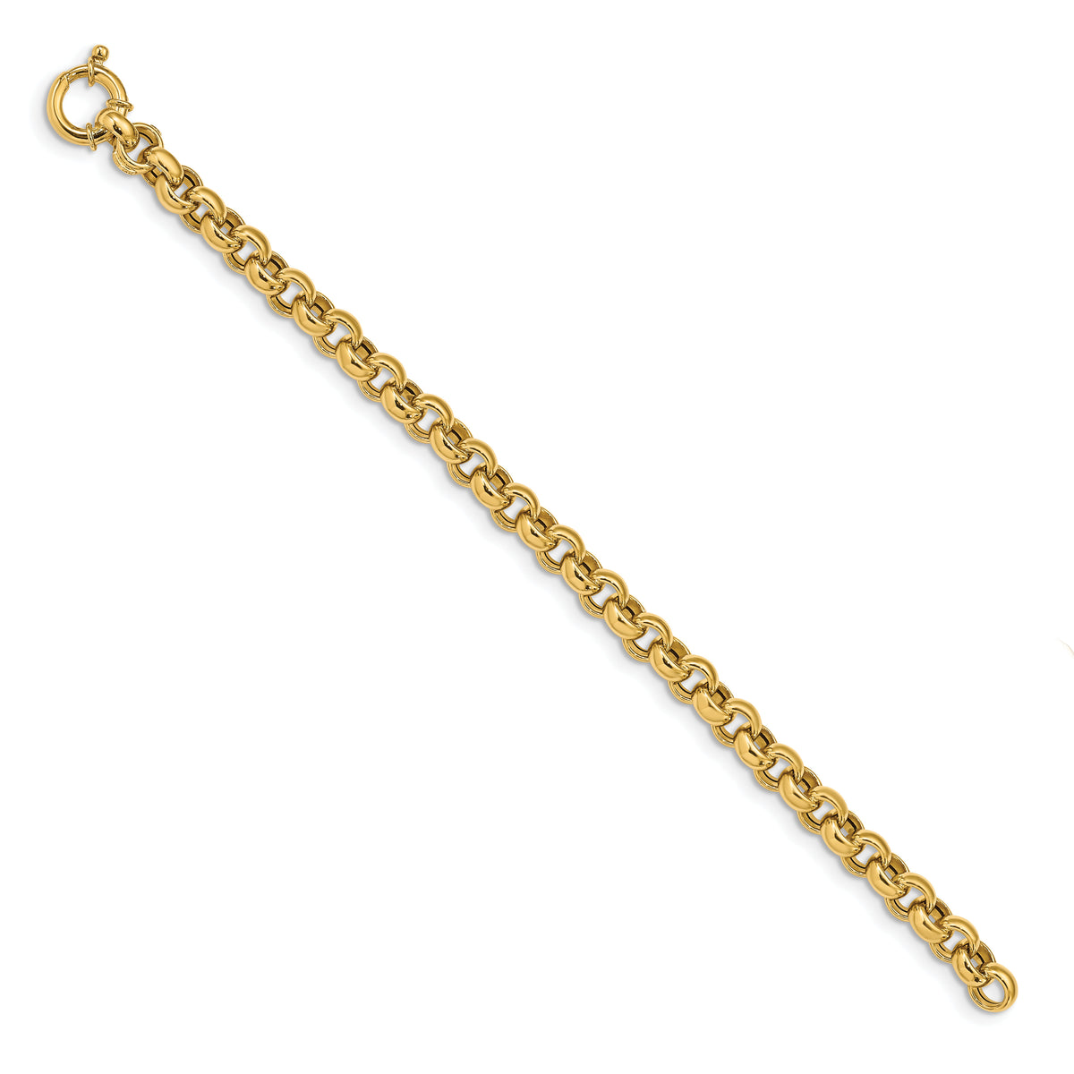 14K Polished Fancy Rolo Link Bracelet-SF2606-7.5