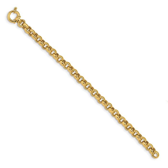 14K Polished Fancy Rolo Link Bracelet-SF2606-7.5