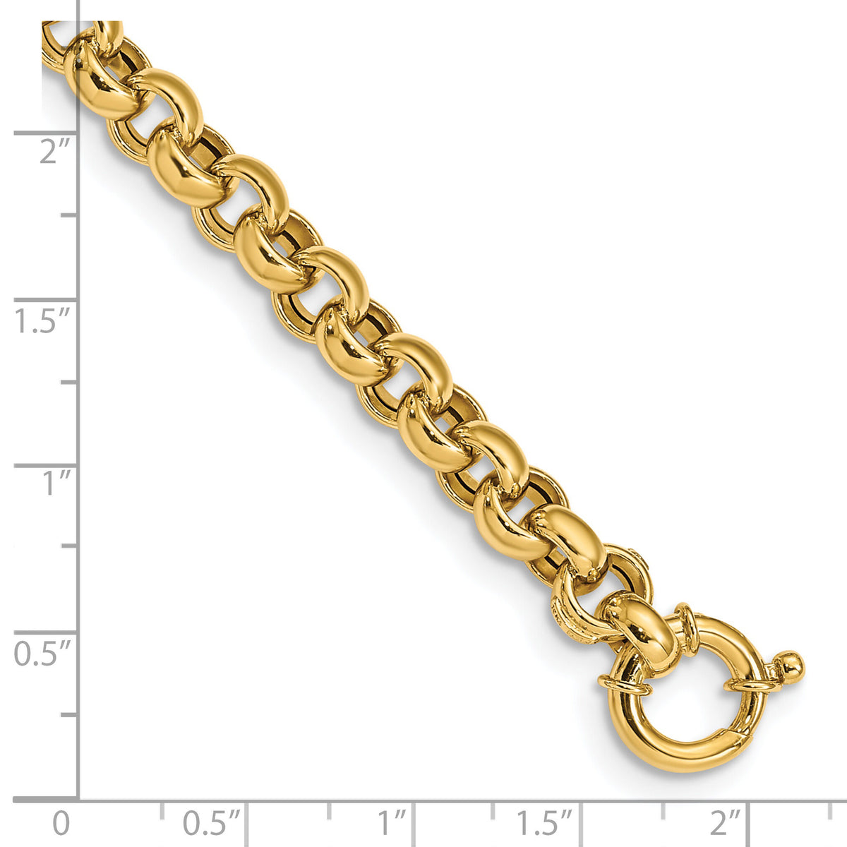 14K Polished Fancy Rolo Link Bracelet-SF2606-7.5