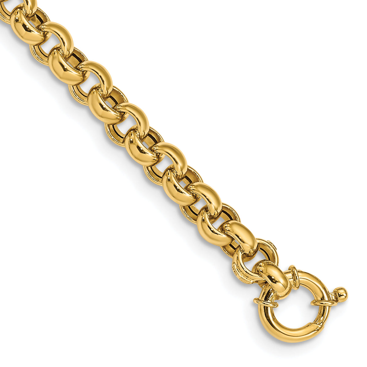 14K Polished Fancy Rolo Link Bracelet-SF2606-7.5