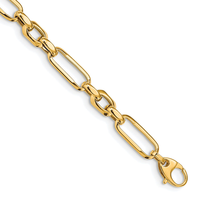 14k Polished Fancy Link Bracelet-SF2614-7.5