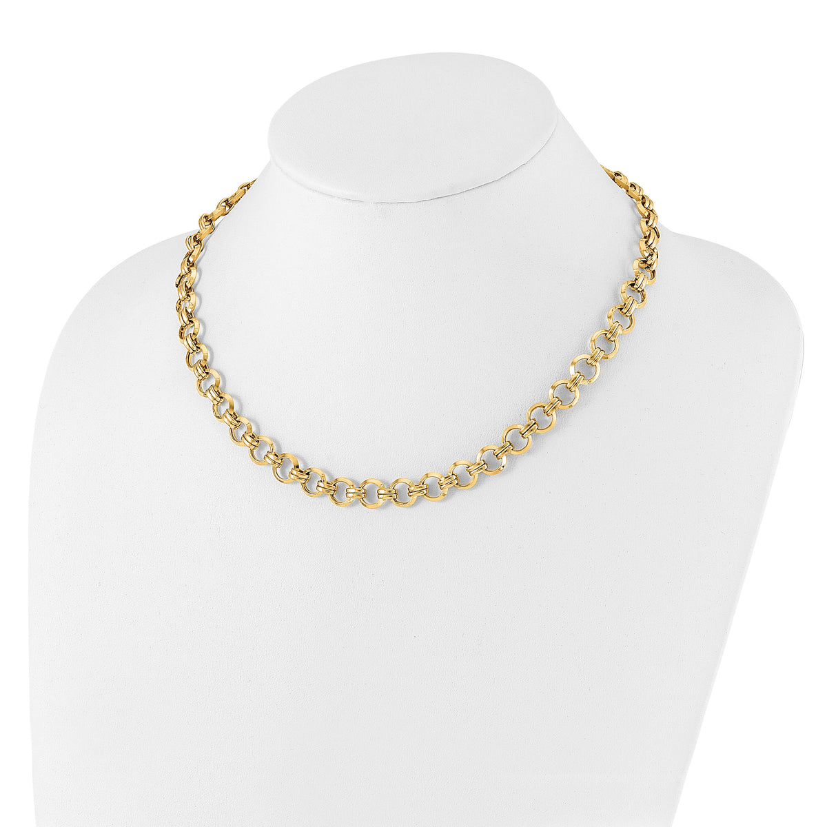 14k Polished Link Necklace-SF2617-18