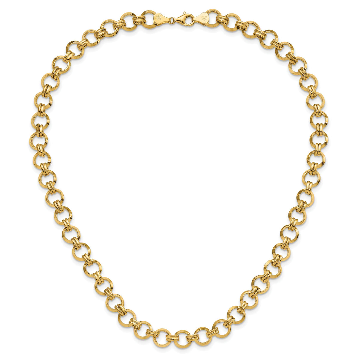 14k Polished Link Necklace-SF2617-18