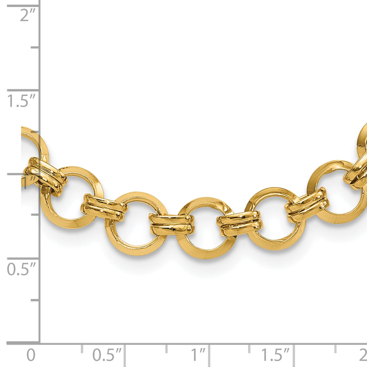 14k Polished Link Necklace-SF2617-18