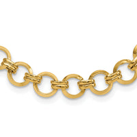 14k Polished Link Necklace-SF2617-18