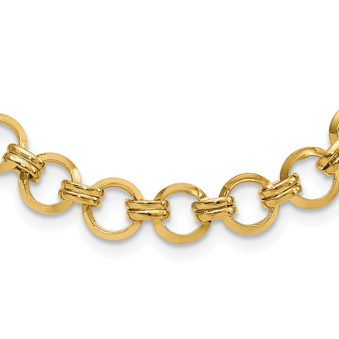 14k Polished Link Necklace-SF2617-18