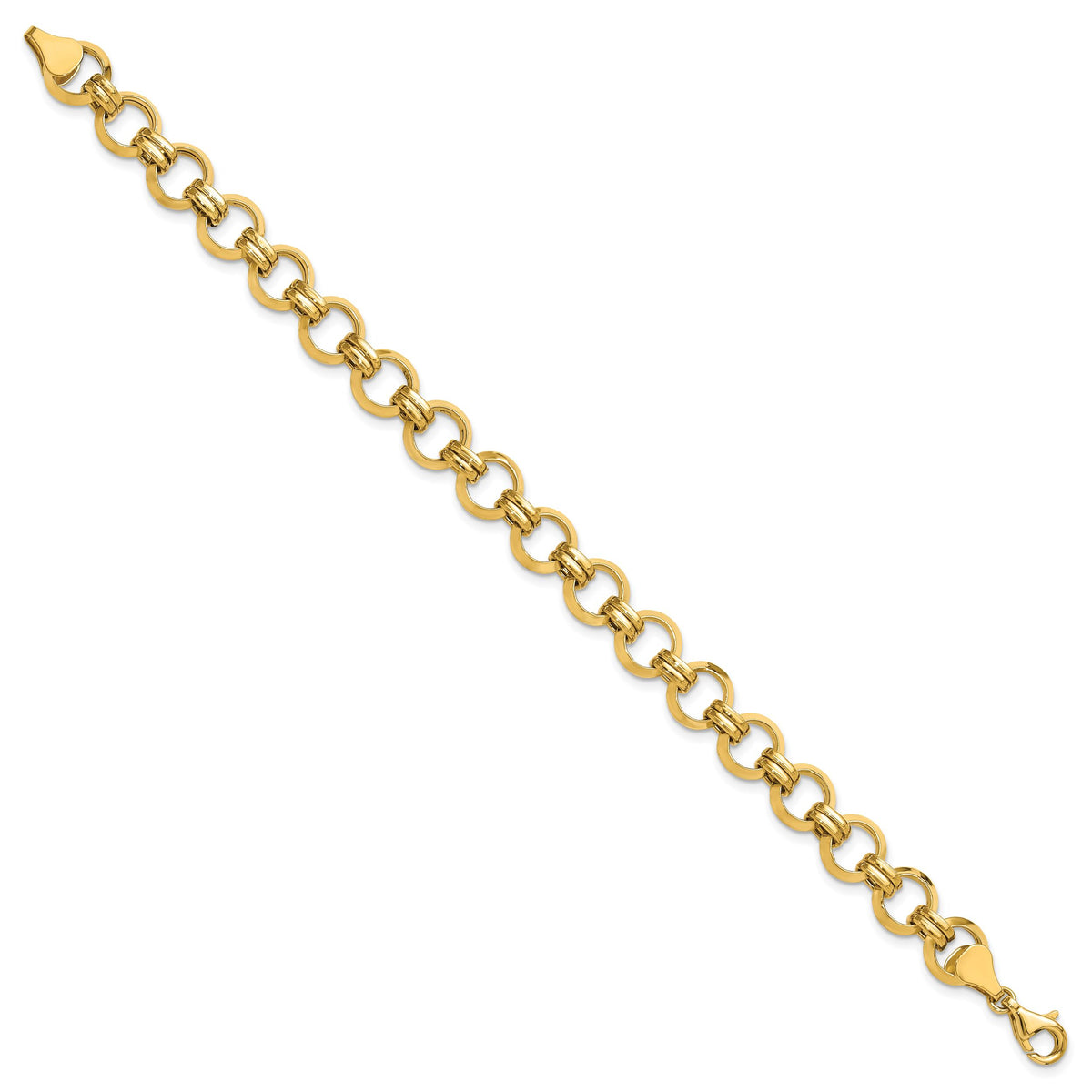 14k Polished Circle Link Bracelet-SF2617-7.5