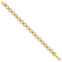 14k Polished Circle Link Bracelet-SF2617-7.5