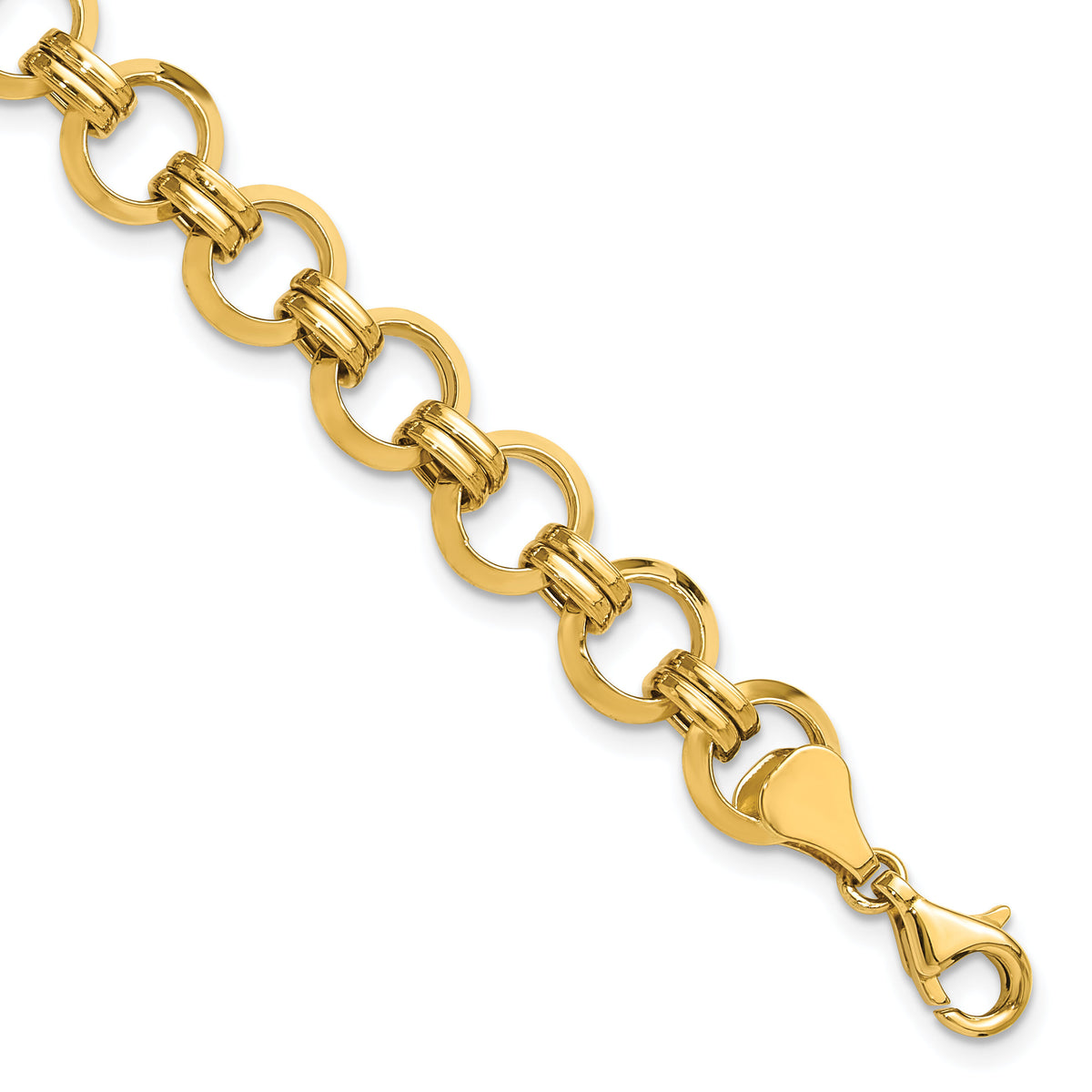 14k Polished Circle Link Bracelet-SF2617-7.5
