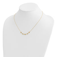 14k Two-tone Diamond-cut Beads & Knots Necklace-SF2631-18