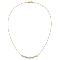 14k Two-tone Diamond-cut Beads & Knots Necklace-SF2631-18