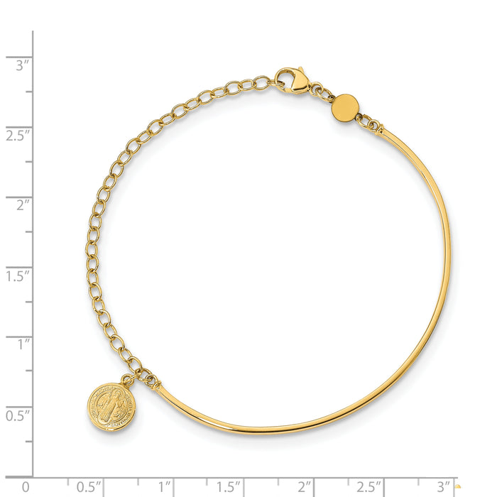 14K Polished Religious Bangle-SF2641-7