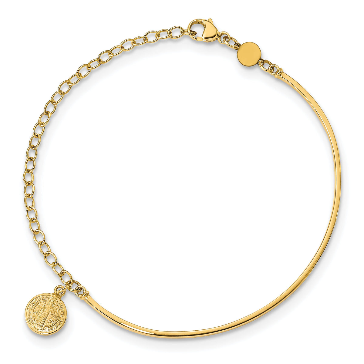 14K Polished Religious Bangle-SF2641-7