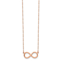 14K Rose Polished Infinity Necklace-SF2650-16.5