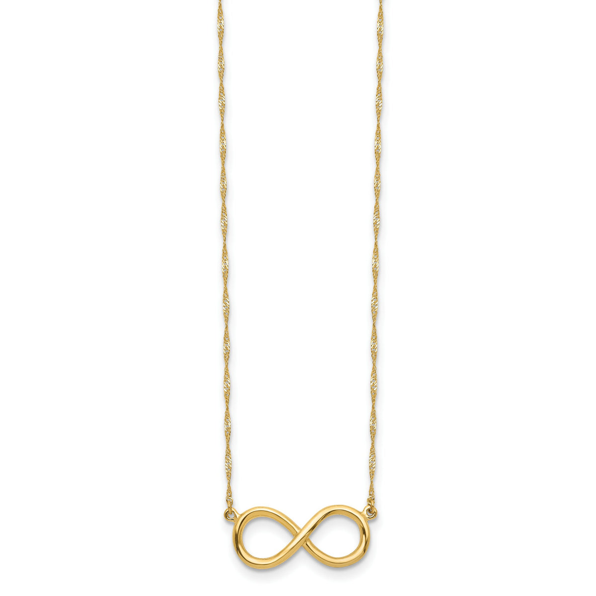 14K Polished Infinity Necklace-SF2651-16.5