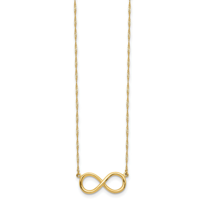 14K Polished Infinity Necklace-SF2651-16.5