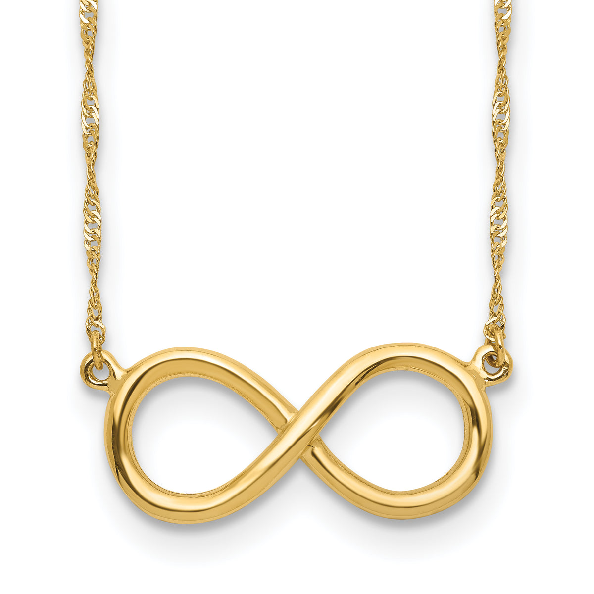 14K Polished Infinity Necklace-SF2651-16.5