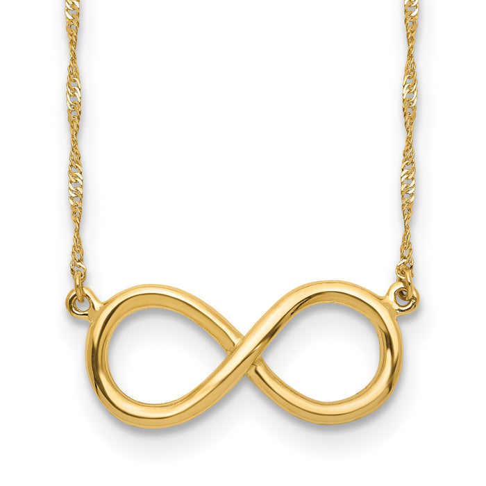 14K Polished Infinity Necklace-SF2651-16.5