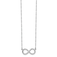 14K White Polished Infinity Necklace-SF2652-16.75
