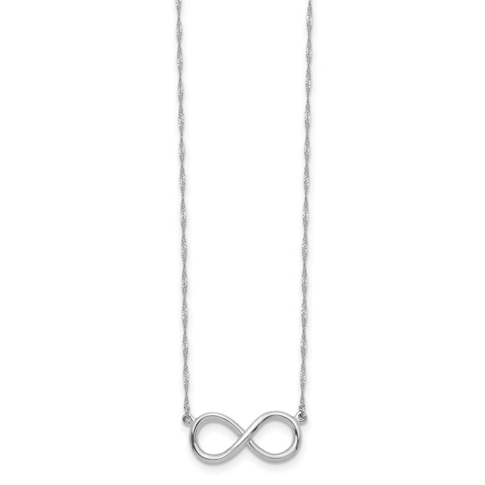 14K White Polished Infinity Necklace-SF2652-16.75
