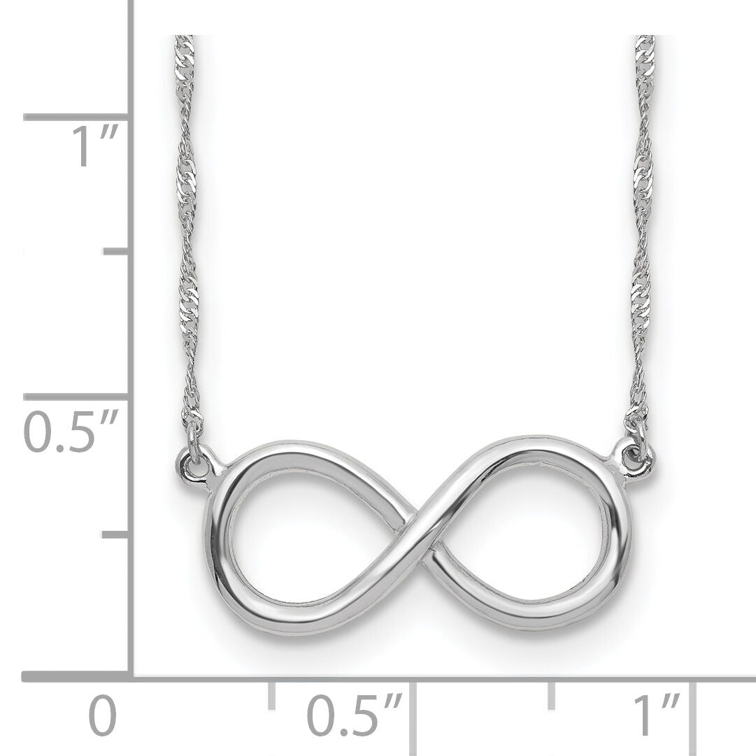 14K White Polished Infinity Necklace-SF2652-16.75