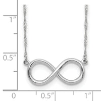 14K White Polished Infinity Necklace-SF2652-16.75